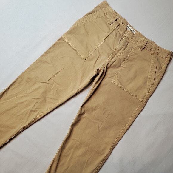 Nili Lotan Womens Size 6 Jenna Cotton Pants Raw Hem Tan - Picture 1 of 8